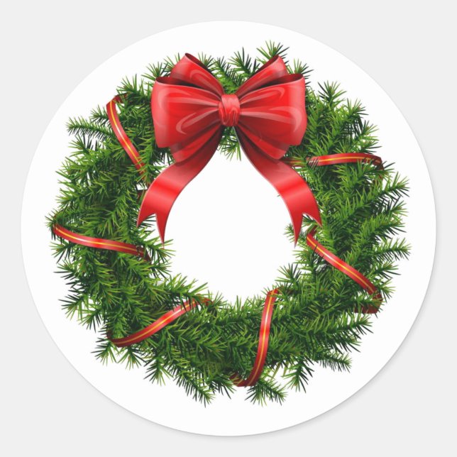 Pegatina Redonda Pegatinas de Holiday Wreath (Anverso)