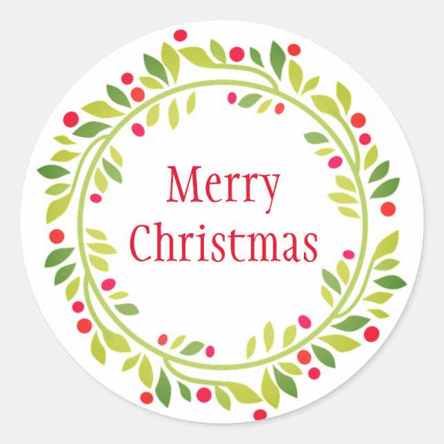 Pegatina Redonda Pegatinas de Holiday Wreath (Anverso)