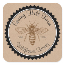 Pegatinas de Honey Jar dibujando papel Kraft