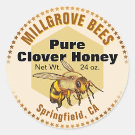 Pegatina Redonda Pegatinas de Honey Jar ilustrados con estrellas de