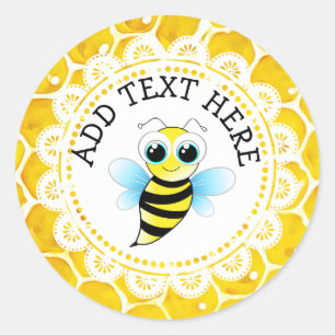 Pegatina Redonda Pegatinas de Honeybee Honeycomb personalizados