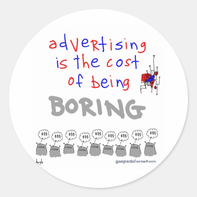 Pegatina Redonda Pegatinas de Hugh MacLeod (Anverso)