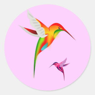 Pegatina Redonda Pegatinas de Hummingbird Haven Round