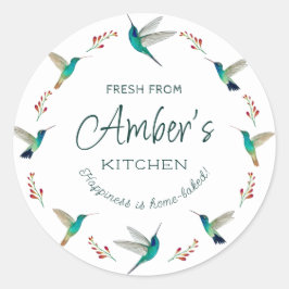 Pegatina Redonda Pegatinas de Hummingbird personalizado