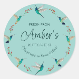 Pegatina Redonda Pegatinas de Hummingbird personalizado