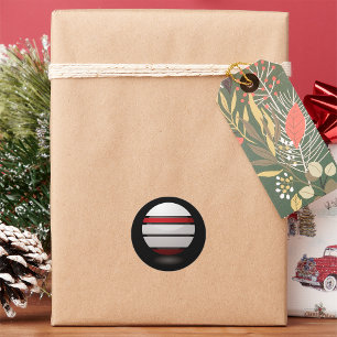 Pegatina Redonda Pegatinas De Icono Rojo Y Blanco