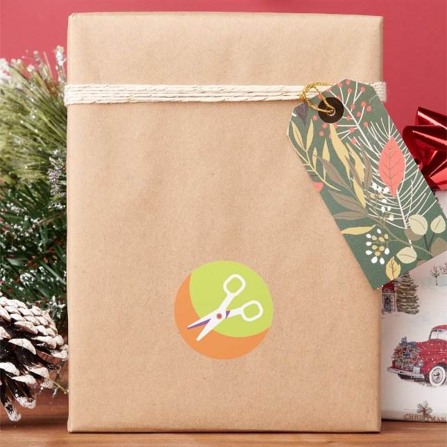 Pegatina Redonda Pegatinas de iconos de tijeras (Subido por el creador)