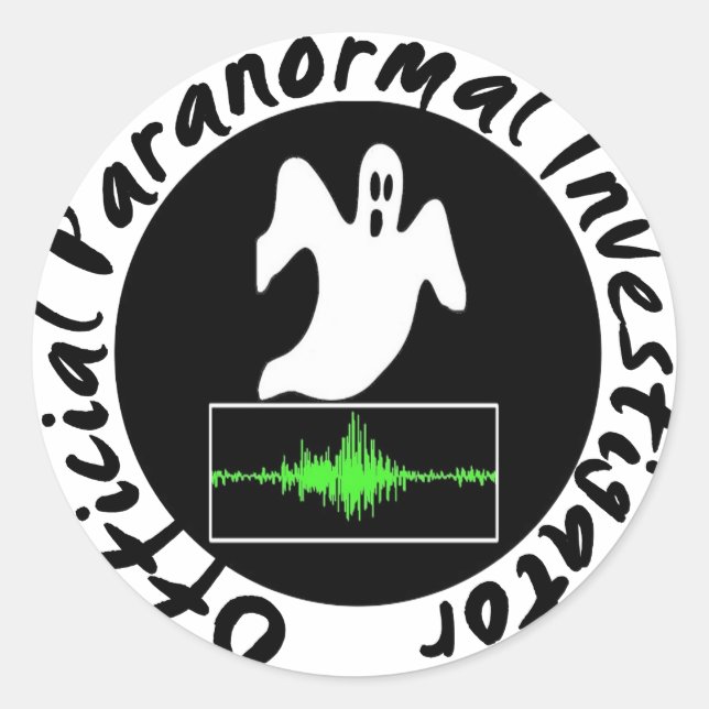 Pegatina Redonda Pegatinas de investigación paranormal (Anverso)