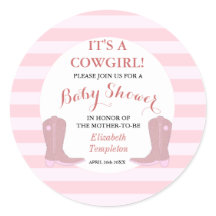 Pegatinas de invitaciones de Baby Shower es una ni