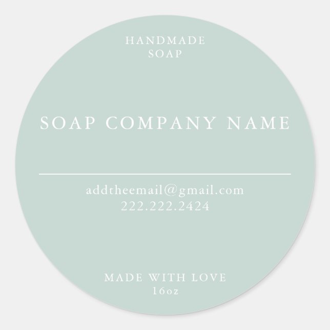 Pegatina Redonda Pegatinas de jabón (Anverso)