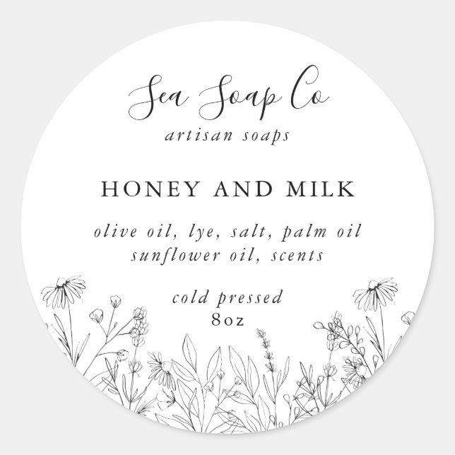 Pegatina Redonda Pegatinas de jabón (Anverso)