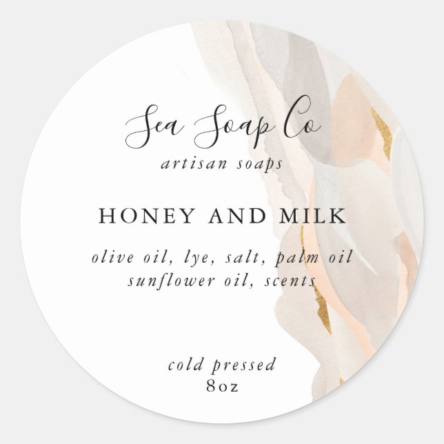 Pegatina Redonda Pegatinas de jabón (Anverso)