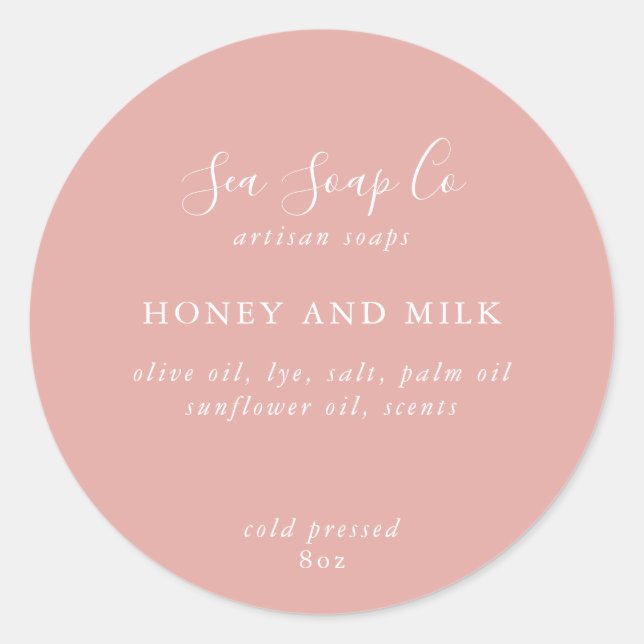 Pegatina Redonda Pegatinas de jabón personalizables (Anverso)