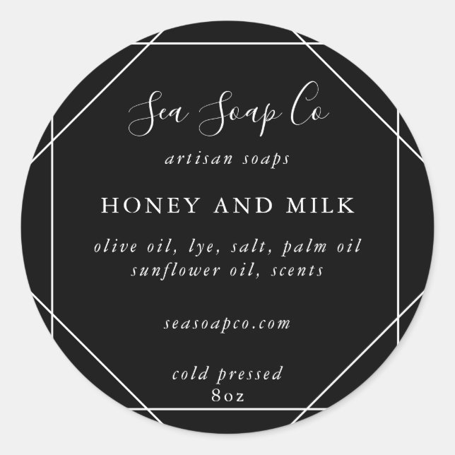 Pegatina Redonda Pegatinas de jabón personalizables (Anverso)