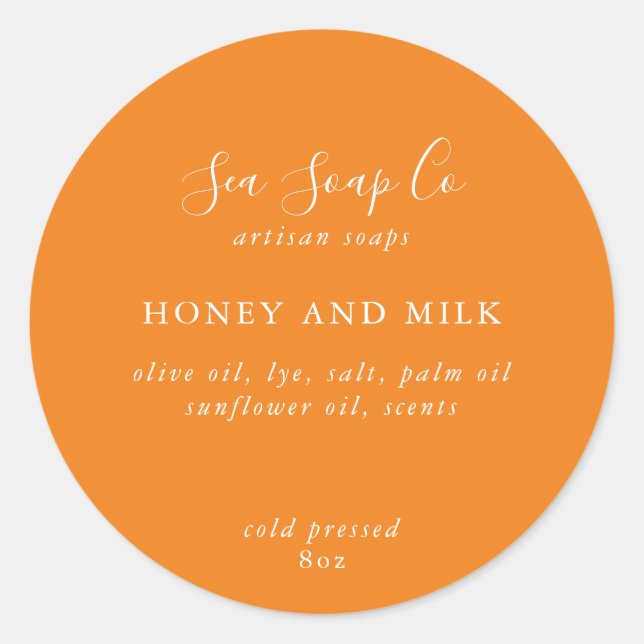 Pegatina Redonda Pegatinas de jabón personalizables (Anverso)