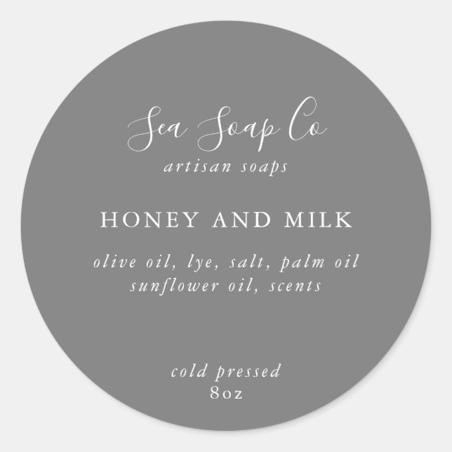 Pegatina Redonda Pegatinas de jabón personalizables (Anverso)