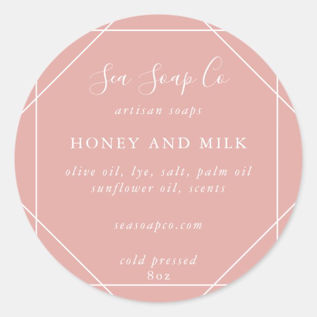 Pegatina Redonda Pegatinas de jabón personalizables (Anverso)