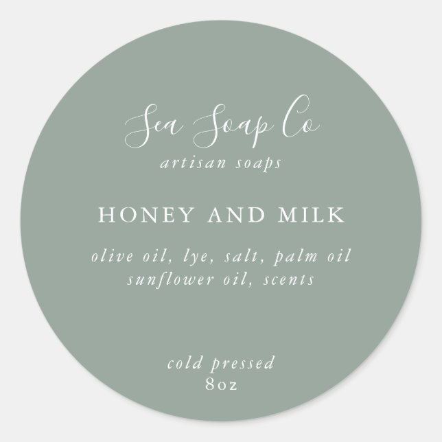 Pegatina Redonda Pegatinas de jabón personalizables (Anverso)