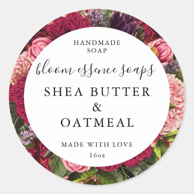 Pegatina Redonda Pegatinas de jabón personalizables (Anverso)