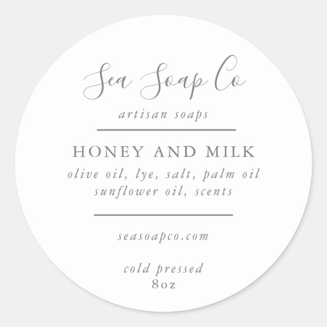 Pegatina Redonda Pegatinas de jabón personalizables (Anverso)