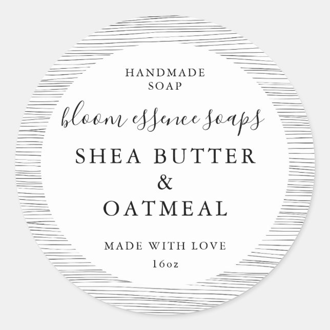 Pegatina Redonda Pegatinas de jabón personalizables (Anverso)