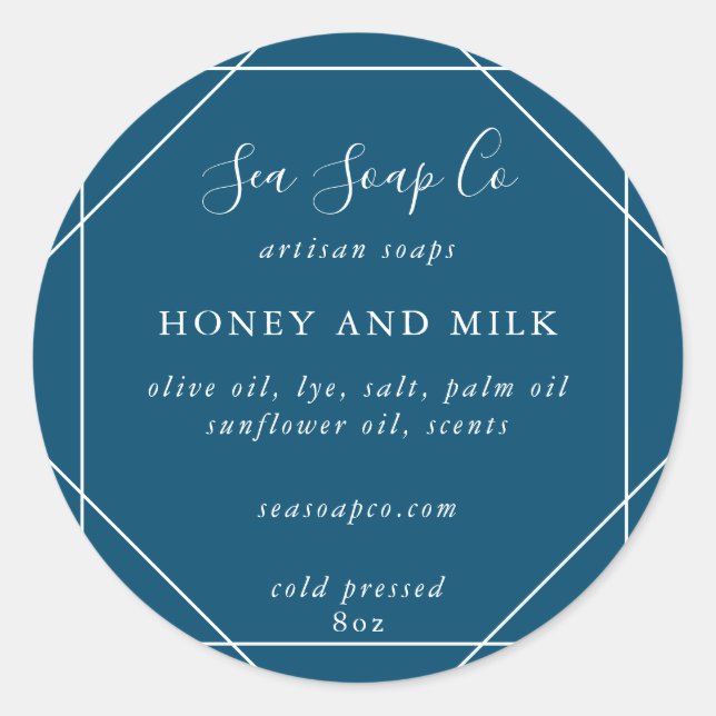 Pegatina Redonda Pegatinas de jabón personalizables (Anverso)