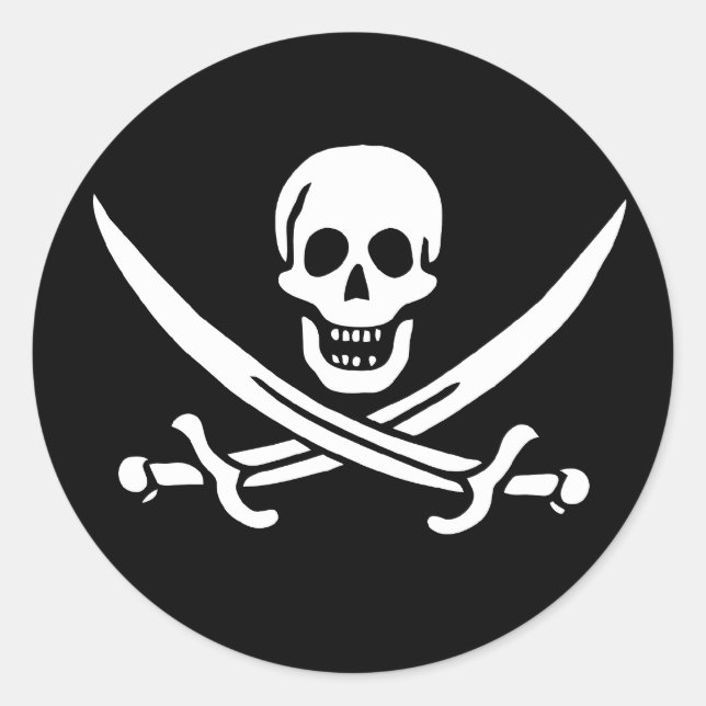 Pegatina Redonda Pegatinas de Jack Rackham (Anverso)