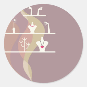 Pegatina Redonda Pegatinas de Jewelry Shopping