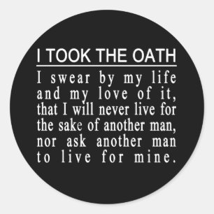 Pegatina Redonda Pegatinas de John Galt Oath