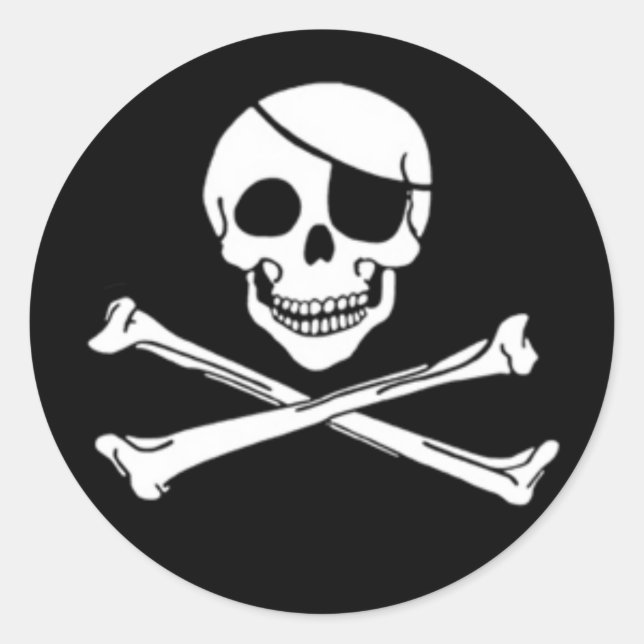 Pegatina Redonda Pegatinas de Jolly Roger Pirate (Anverso)