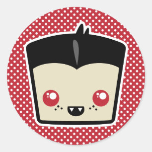 Pegatina Redonda Pegatinas de Kawaii Dracula