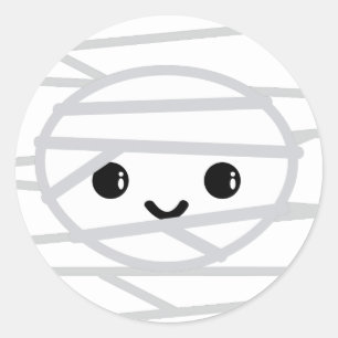 Pegatina Redonda Pegatinas de Kawaii Mummy