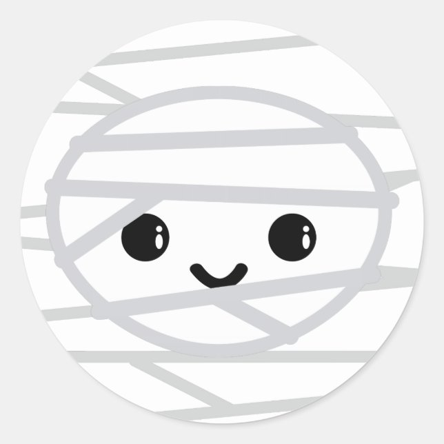 Pegatina Redonda Pegatinas de Kawaii Mummy (Anverso)