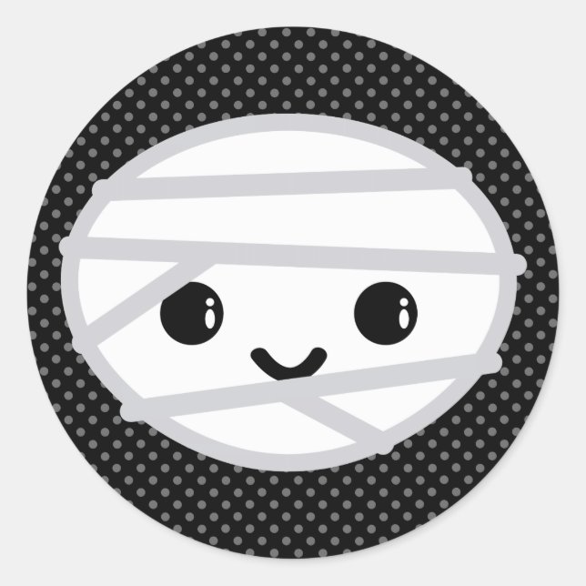Pegatina Redonda Pegatinas de Kawaii Mummy (Anverso)