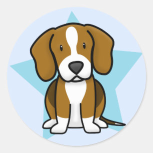 Pegatina Redonda Pegatinas de Kawaii Star Beagle