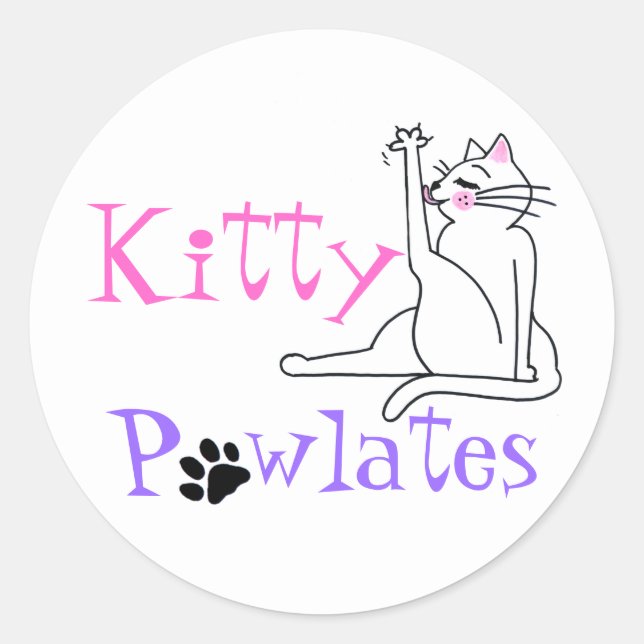Pegatina Redonda Pegatinas de Kitty Pawlates (Anverso)