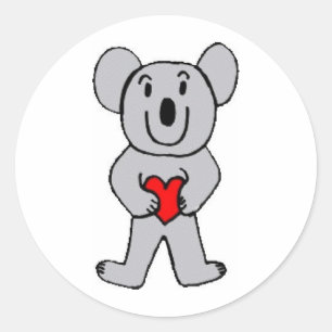 Pegatina Redonda ¡pegatinas de Koala enamorados!