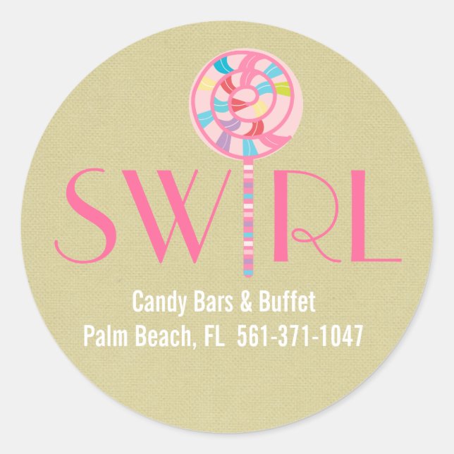 Pegatina Redonda Pegatinas de Krista SWIRL (Anverso)