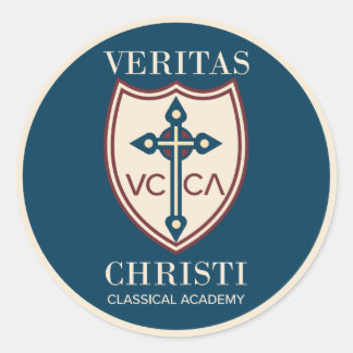 Pegatina Redonda Pegatinas de la Academia Clásica de Veritas Christ