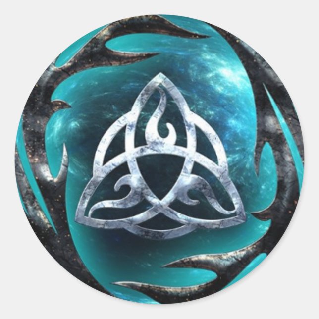 Pegatina Redonda Pegatinas de la Academia Journeyman (Anverso)