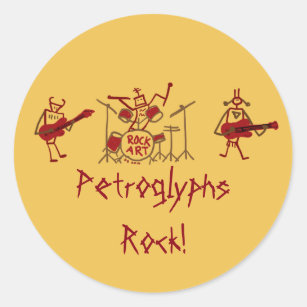 Pegatina Redonda Pegatinas de la banda de rock de los petroglifos