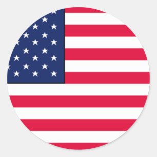 Pegatina Redonda PEGATINAS de la bandera de Estados Unidos