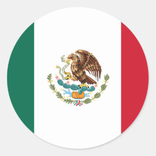 Pegatina Redonda Pegatinas de la bandera de México