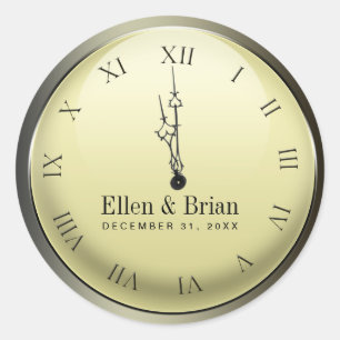 Pegatina Redonda Pegatinas de la boda de Año Nuevo