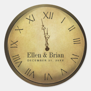 Pegatina Redonda Pegatinas de la boda de Año Nuevo