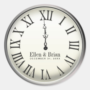 Pegatina Redonda Pegatinas de la boda de Año Nuevo