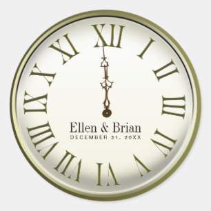 Pegatina Redonda Pegatinas de la boda de Año Nuevo