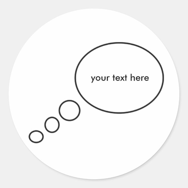 Pegatina Redonda pegatinas de la burbuja del pensamiento (Anverso)