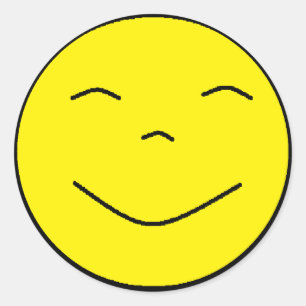 Pegatina Redonda Pegatinas de la cara amarilla