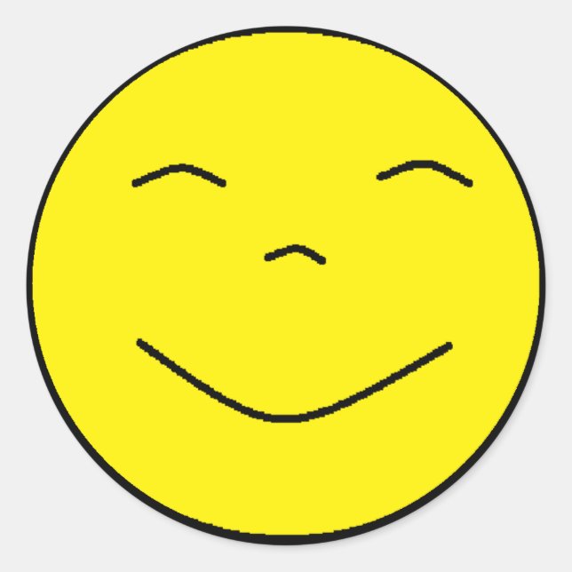 Pegatina Redonda Pegatinas de la cara amarilla (Anverso)